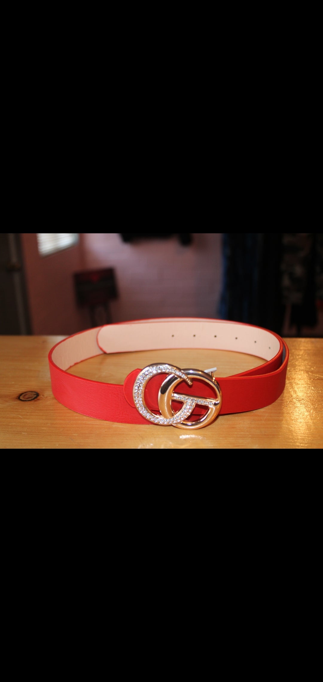 Rhinestone Buckle Belt