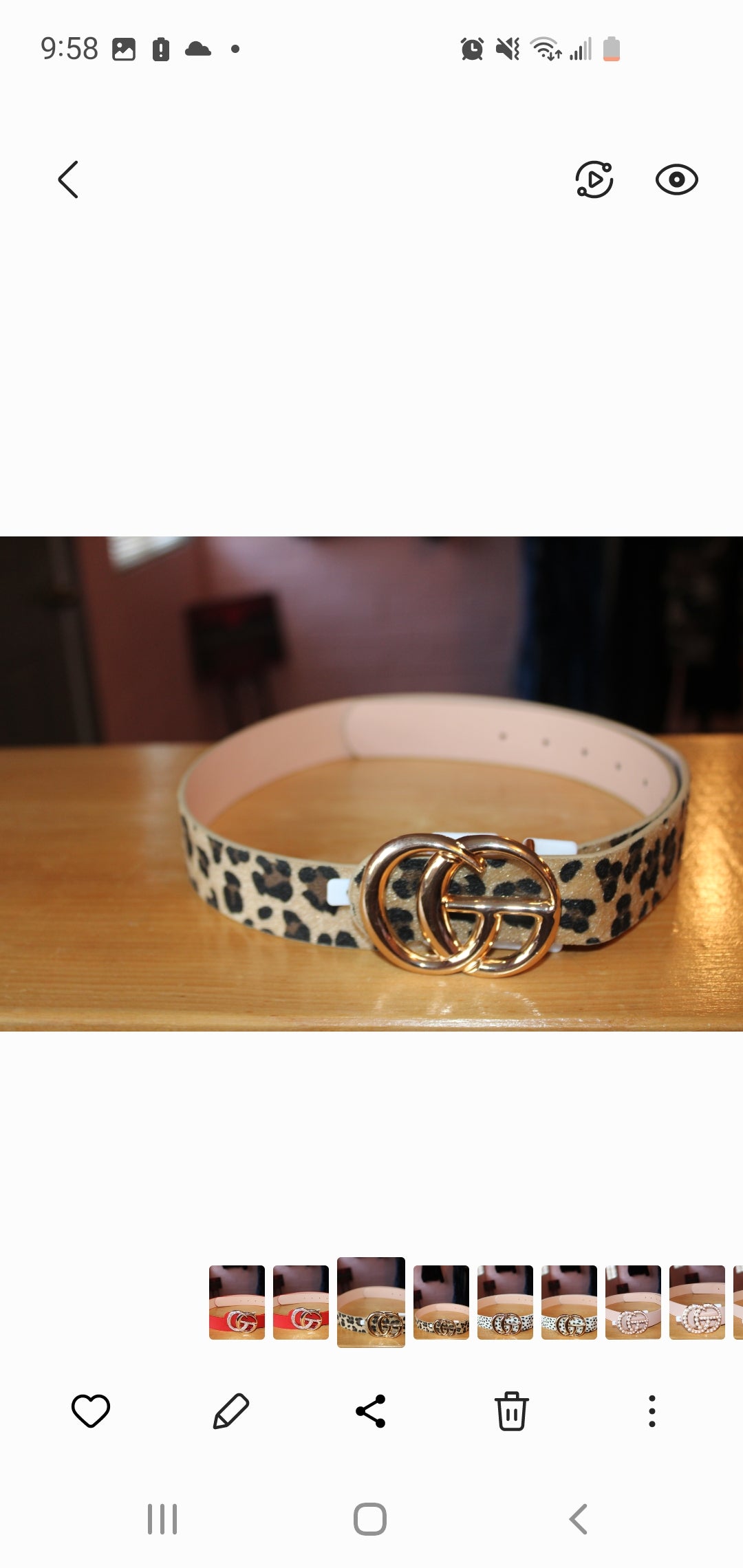 Leopard Double GG Belt