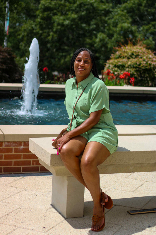Tie Top Short Set (Mint Green)