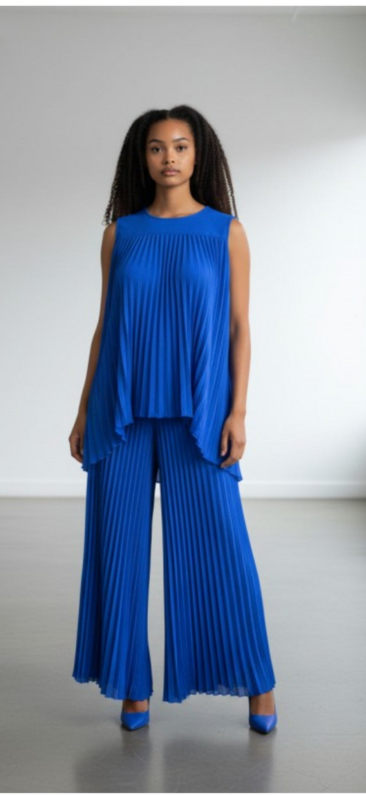 The Pleated Set (Royal Blue)