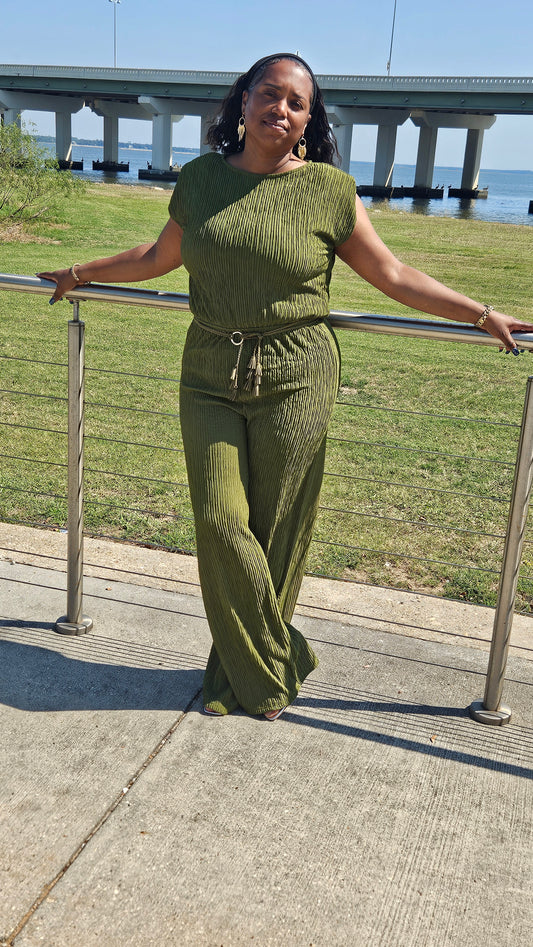 Tracy Olive Jumpsuit