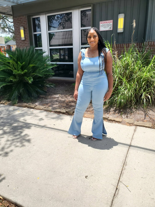 Denim String Jumpsuit