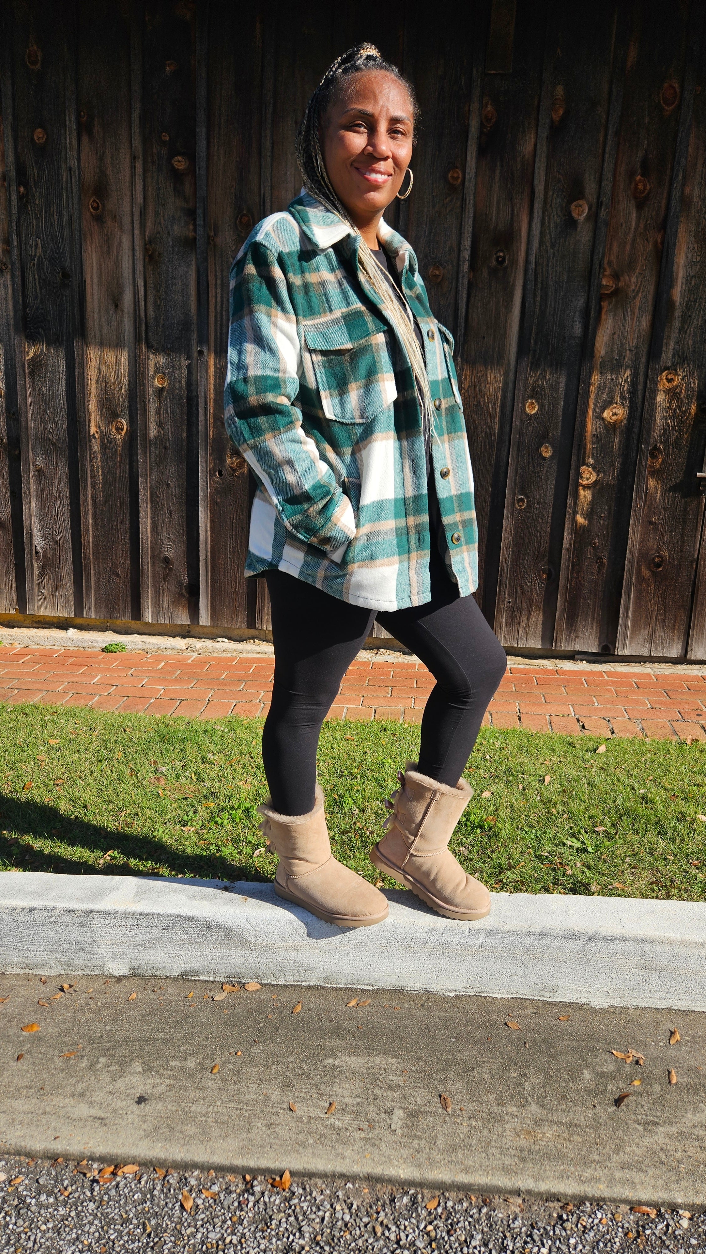 Plaid Shacket (Green)