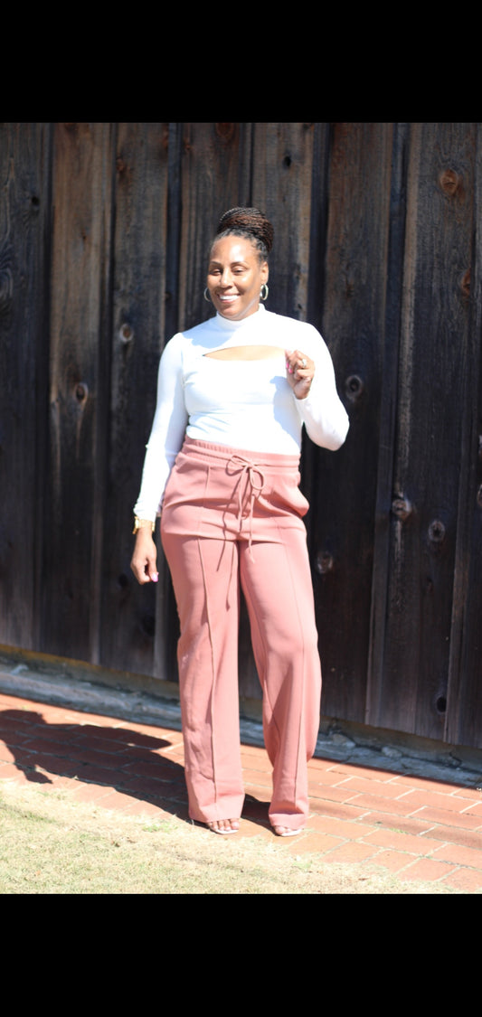 Pullon Wide Leg Pants (Mauve)
