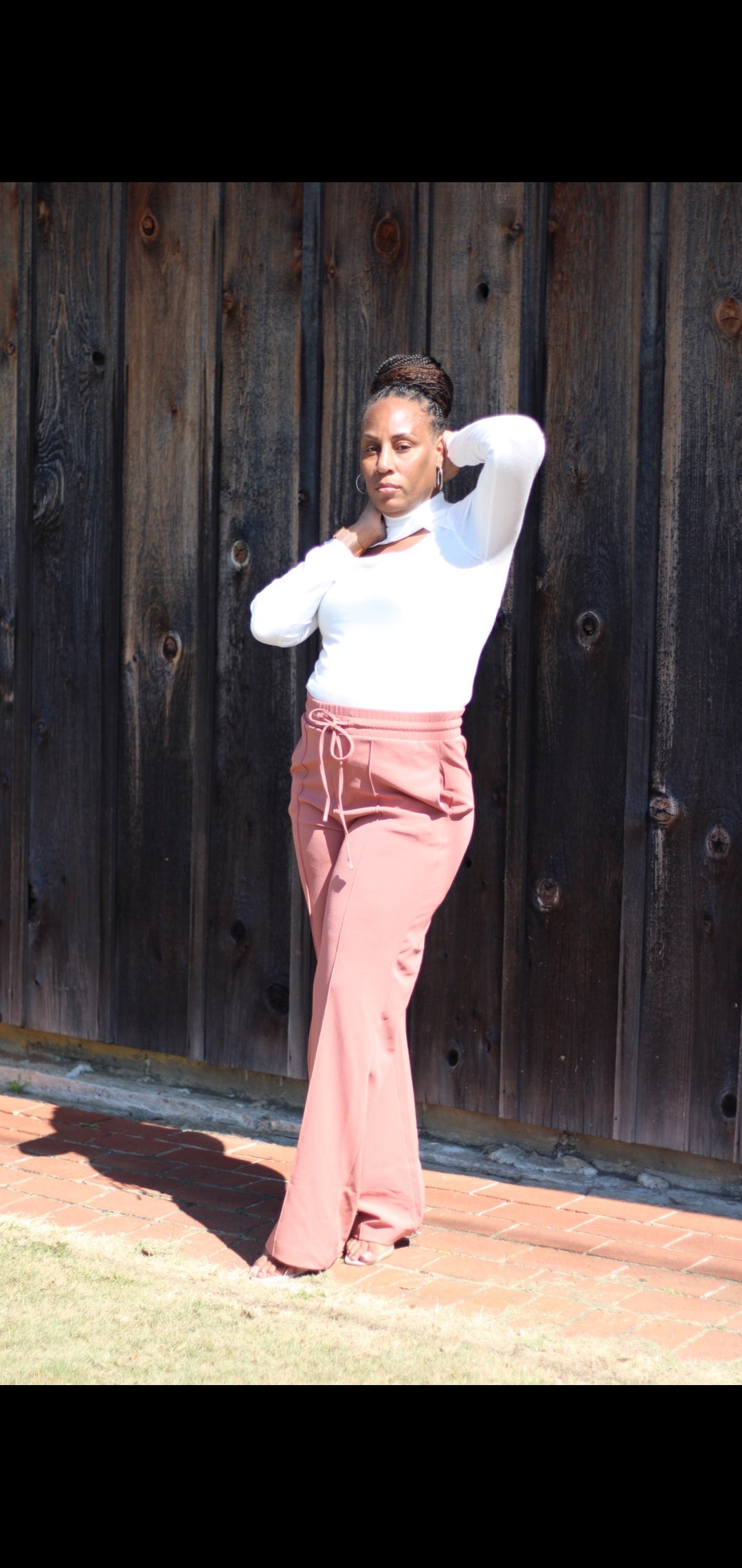 Pullon Wide Leg Pants (Mauve)